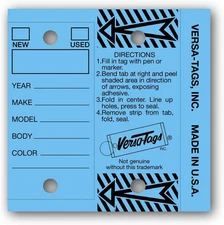 Genuine Versa-Tag Key Tags – Half-Pack - 125 Key Tags & Key Rings per Box (Blue)
