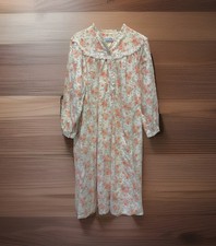 Vintage Lanz of Salzburg Nightgown XL Floral Eyelet Cotton Cottage Granny Core