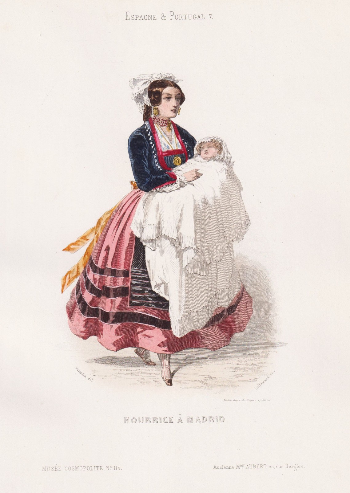 Traje De Enfermera De Madrid España Lithografía 1800