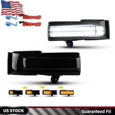 2PCS Amber/White LED Side Mirror Light Turn Signal Lamps For 2015-2020 Ford F150