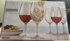 TRITAN 8 Piece 23oz Shatter Resistant Stemware Plastic Wine Glasses BPA FREE