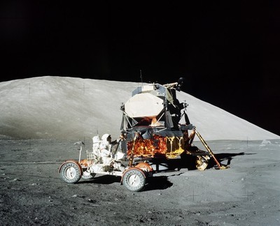 Apollo 17 Lunar Rover Cernan 1972 Vintage NASA Moon Photo Reprint Wall Art