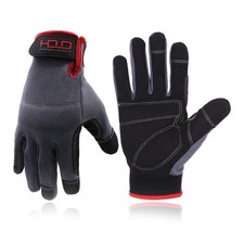 Mens Work Gloves Touch screen, Synthetic Leather Utility Gloves, Flexible Bre...