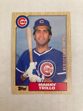 1987 Topps #732 Cubs MANNY TRILLO 2017 Rediscover Topps Buyback BRONZE STAMP