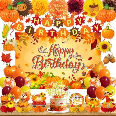 Fall Decorations Fall Birthday Party Decorations Include Autumn Backdrop 