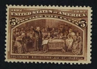 CKStamps: US Stamps Collection Scott#234 5c Columbian Mint H OG Gum Disturb
