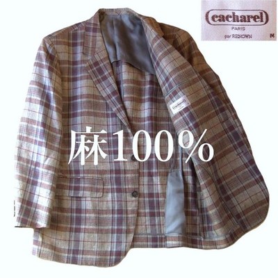 CACHAREL Men's Tailored Jacket 100% Linen Size M Stylish Design