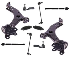 Fits 12-18 Ford Focus With (2) Lower STEEL Control Arms Tie Rods & Links 10 Pcs