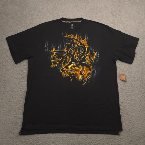 Legendäres Whitetails T-Shirt Herren XL schwarz Grafik Hirsch Logo Neu mit Etikett Jagd Tee