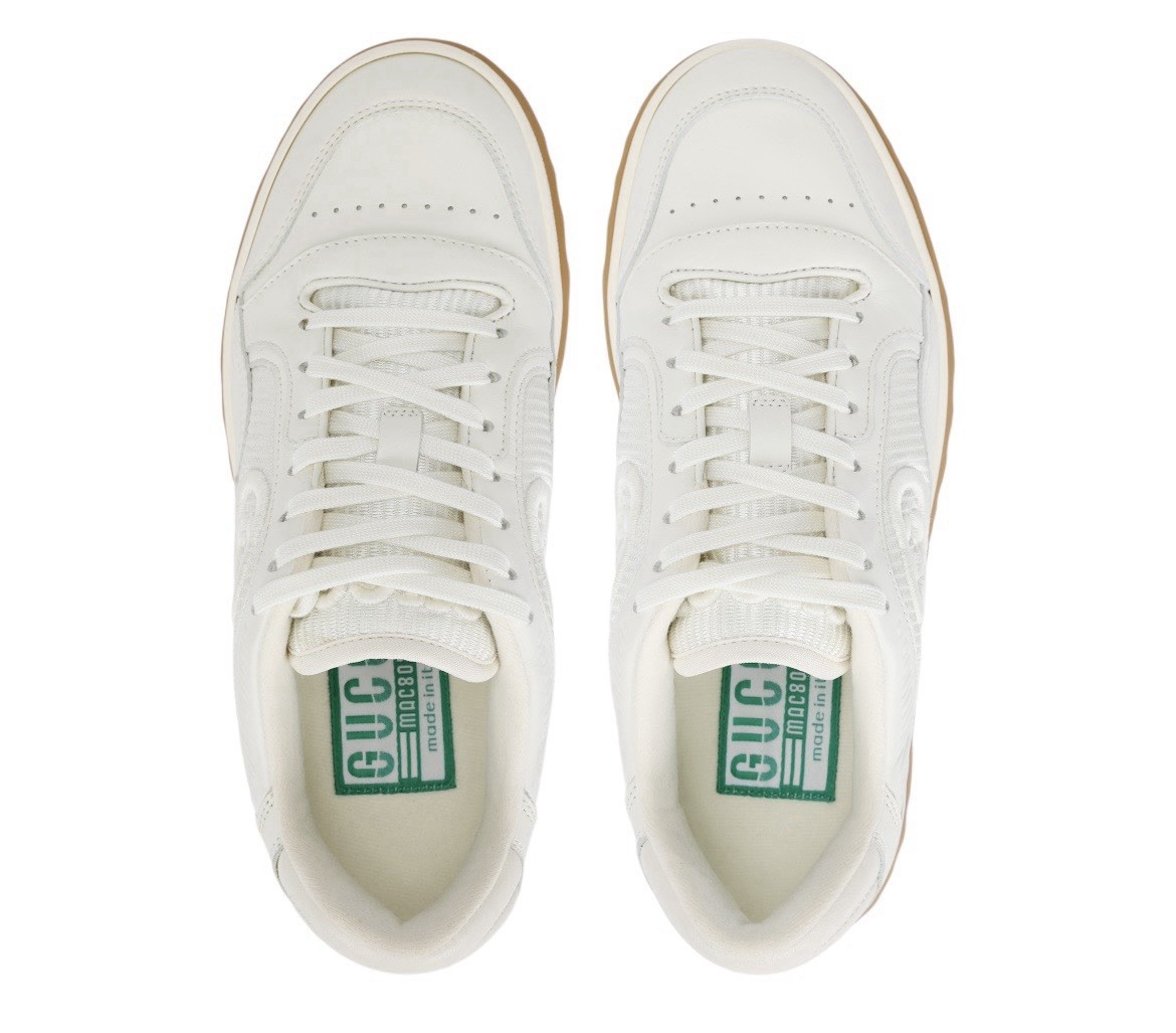 Gucci MAC80 Low Top Leather Skateboard Sneakers Off White Gum size 41 thumbnail 3
