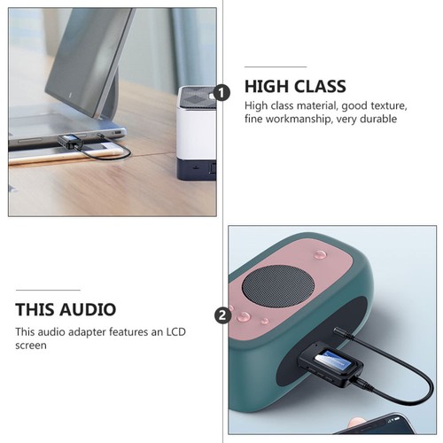 2 Pcs Audio Adapter LCD Screen Wireless Transmitter Receiver - 第 6/12 張圖片