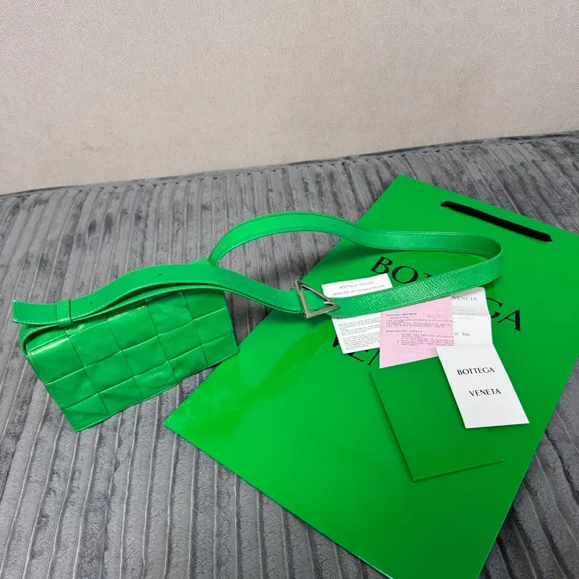 Bottega Veneta Small Leather Cassette Bag - Parakeet Green, Lightly Used thumbnail 7