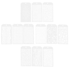 12 Pieces Stencils for Crafts, Brick Dot Layering Stencils Mixed Media Art1157
