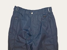 Mens Navy Waterproof Snow Pants With Reinforced Knees Adjustable Waist Zippere
