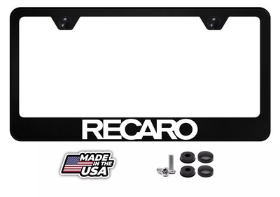 1X Recaro License Plate Frame  Bracket Black Metal