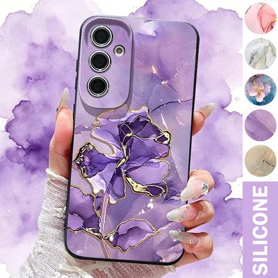 Blumen Marmor TPU Schutz Hülle für Samsung Galaxy S26 Ultra S25 S24 A57 A17 A16