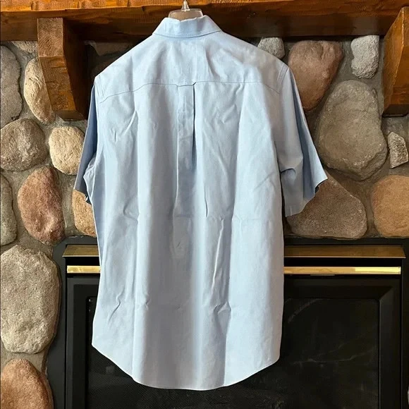 Cabela's Men's Sky Blue Short Sleeve Crisp Cotton Button Down Shirt, Sz M, NWOT - Image 2 of 4