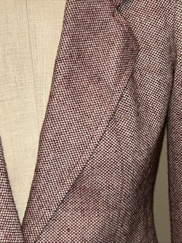 Vintage Pflaumenbaum 3/4 Blazer Jacke Wollmischung Burgund Langarm EUC (A25) - Bild 2 von 9
