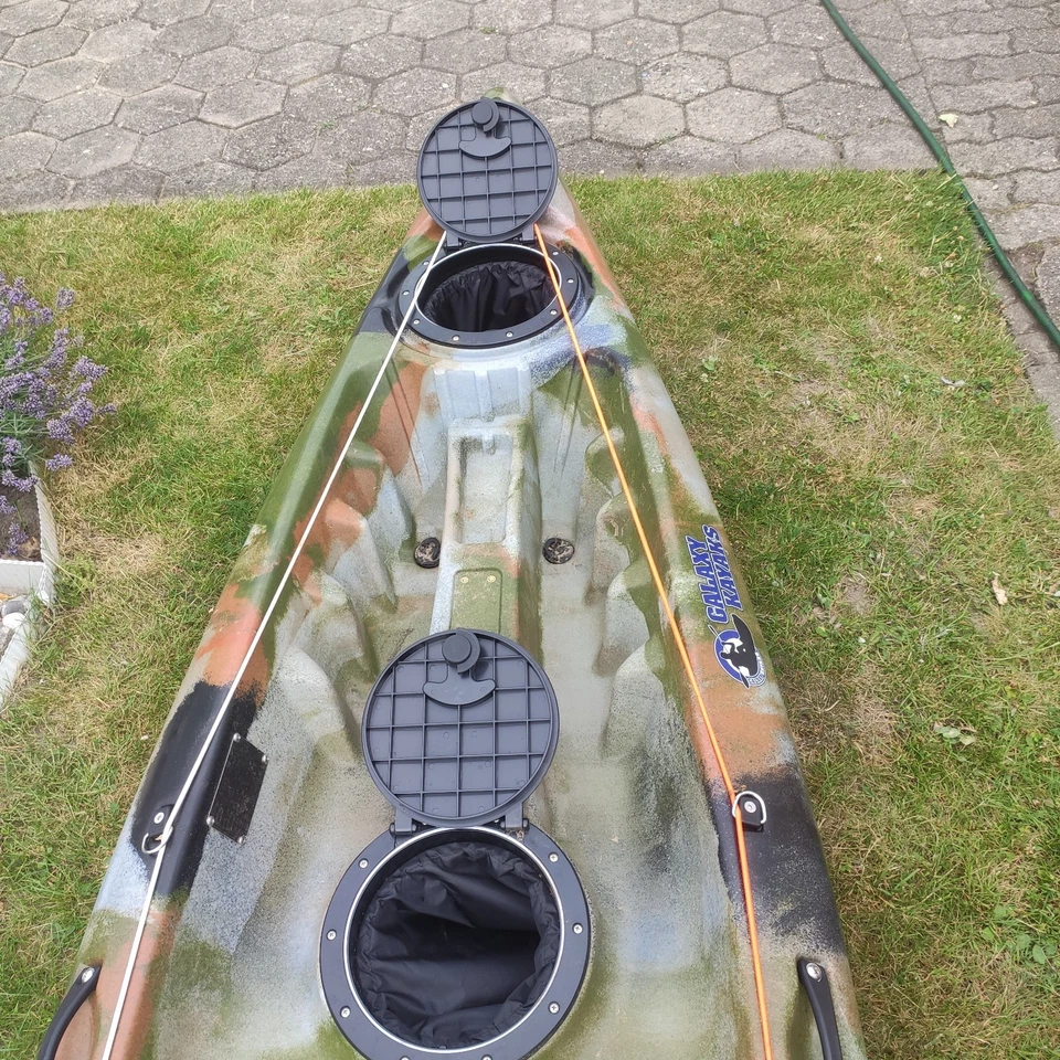 Kajak neuwertig - Angleraufsitzboot inkl Rutenhalter -ANGLERBOOT, Tarnfarbe - Bild 3 von 4