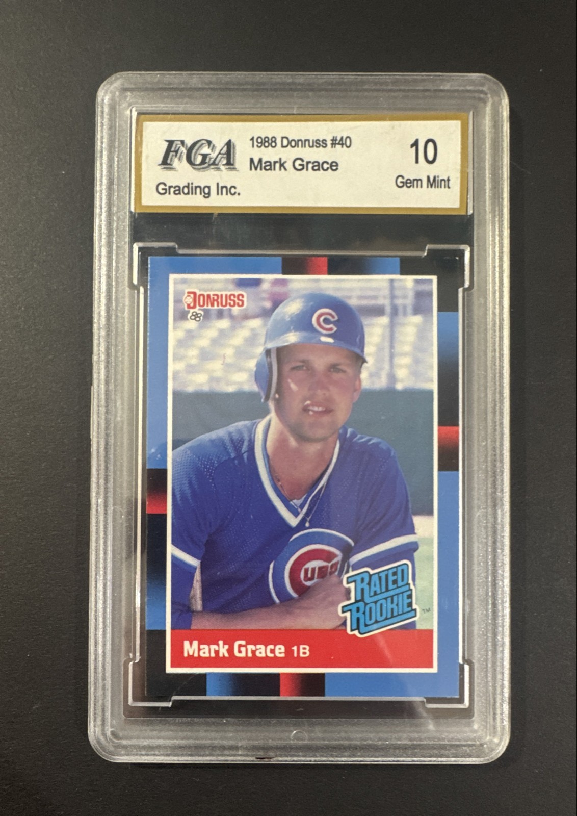 1988 Donruss - Rated Rookie Mark Grace #40 Last Line Begins with (159) (RC)