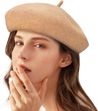 Women Wool Beret Hat French Style Solid Color