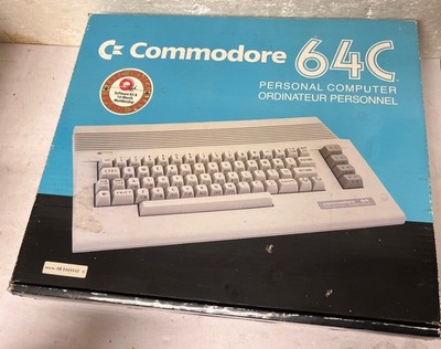 Vintage Commodore 64 Personal Computer 64C w/box Looks nice! w/power cord & more