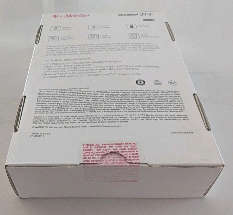 New Alcatel 3T 16 GB Wi-Fi + 4G 8 Inch Android Tablet - Black - 9027W (T-Mobile) - Image 3 of 4