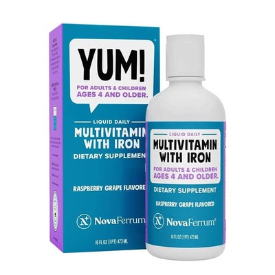 NovaFerrum Yum 16oz Multivitamin with Iron Ages 4+ Gluten Free Sugar Free