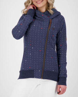 New ALIFE AND KICKIN SnakecharmerAK B Sweat Jacket - Marine / Navy - Women s M