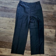 Rena Rowan Vintage Viscose Wool Mohair Blend Teal Blue Trousers Pants Size 14