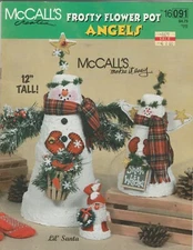 McCalls Frosty Flower Pot Angels 1998 Patterns Christmas Winter Booklet 16091