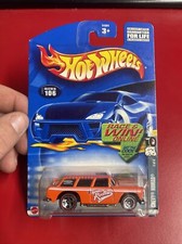 2002 Hot Wheels #106 Redline Series 4/4 CHEVY NOMAD Orange w/Red Line Chrome 5Sp