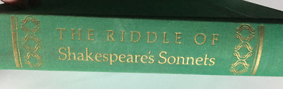 1962 THE RIDDLE OF Shakespeare's Sonnets, Hard Cover, Basic Books, NY