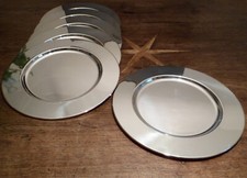 80er HOGRI 6 Platzteller versilbert Servierplatte Spiegelglanz Anlaufschutz Ø 31