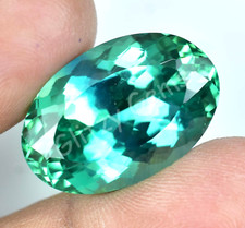 Natural Flawless Bi-Color Parti Sapphire 31.90 Ct Oval CERTIFIED Loose Gemstone