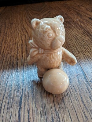   Keramik Keramik Teddybär mit Kugel Kinderzimmer Figur Ornament Dekoration