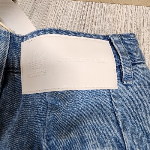 Adidas KSENIASCHNAIDER 3-Stripes Light Wash Blue Jeans Womens 24x29 New IS1699 - Picture 10 of 13
