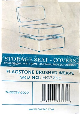 Lovesac Storage Seat- Covers, Flagstone Brushed Weave HG7260