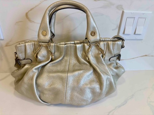 Authentic CELINE Gold Soft Metallic Leather Handbag with strap - Picture 2 of 7
