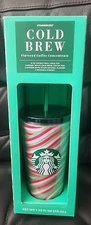 Starbucks Tumbler Gift Set 16 oz Holiday Cold Brew w/ Coffee Pod & 3 Straws New
