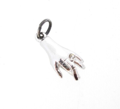 Charm Griffith Sterling Silver Crossed Fingers for Engagement Ring on Left Hand