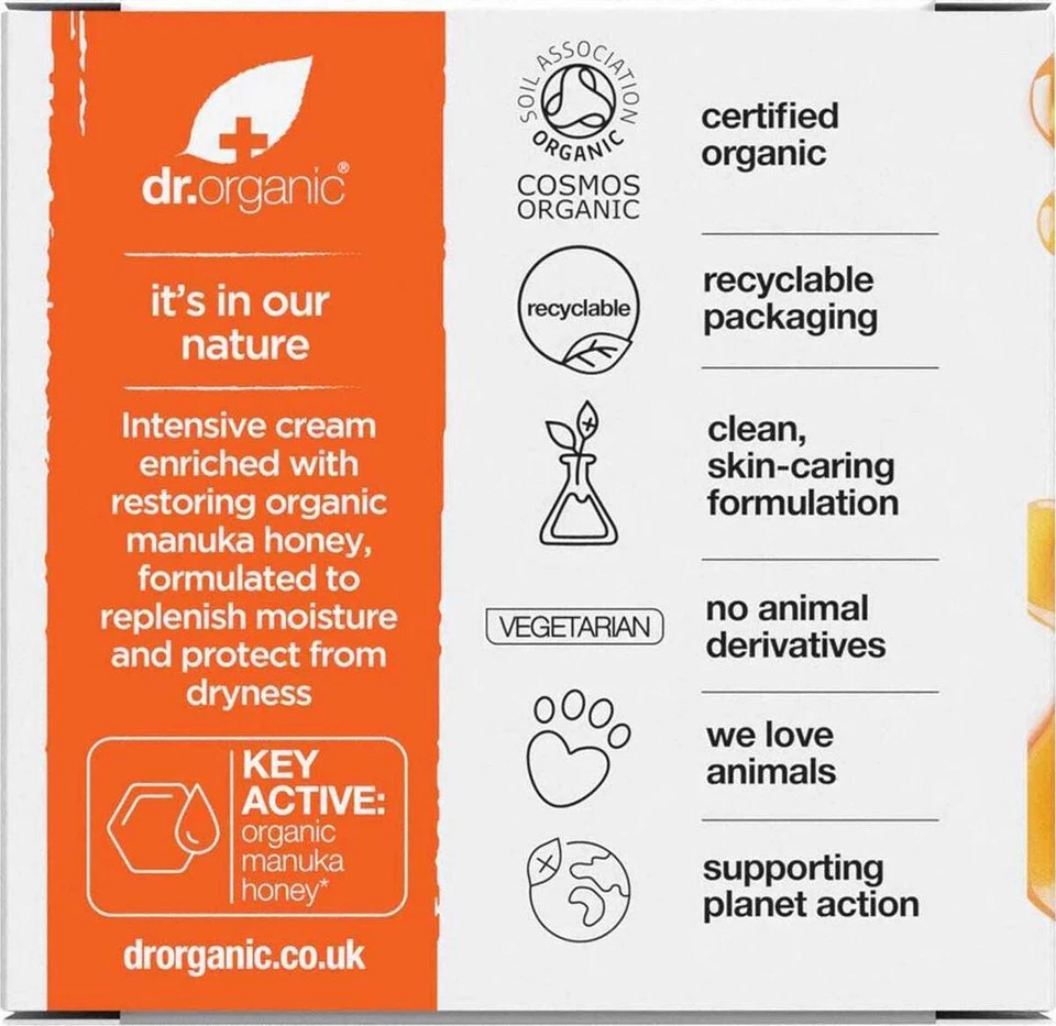 Dr Organic Manuka Honey Rescue Cream 50ml*+for dry damaged, sensitive skin.. - image 3 of 3