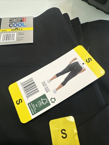 32 Degrees Black Active Side Pocket Capris Size Small S NWT Womens Vs16 - Picture 2 of 2