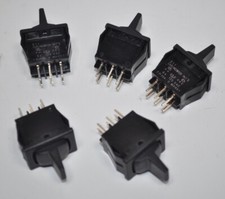 Lot of 5 NEW Carling Technologies Momentary Rocker Switches DPDT ON-OFF-ON BLK