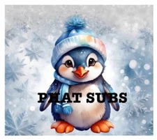 20oz Sublimation Tumbler Wrap Frosty Penguin Ready To Press Heat Transfer