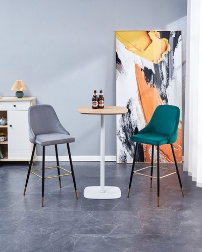 VELVET BAR STOOLS BUTTON BACK BAR STOOLS BREAKFAST BAR STOOL SET OF 2 OR 1CHAIR - Picture 3 of 32