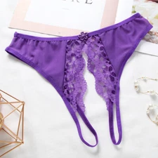 ☆USA☆ Sexy Women Lace Thong G-string Panties Lingerie Underwear Crotchles T-back