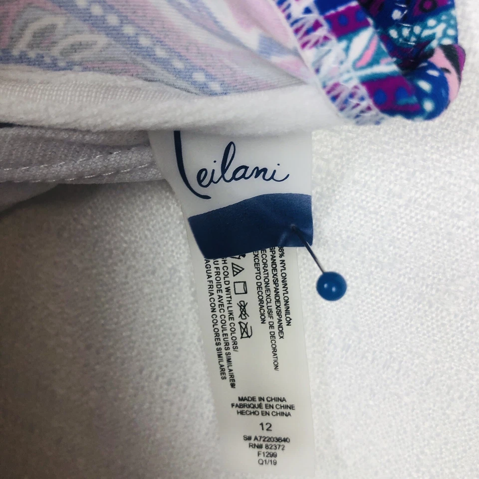 Traje de baño Leilani púrpura geométrico Tankini Halter Top SOLO para mujer 12 lazos de cerradura Foto 3 de 4