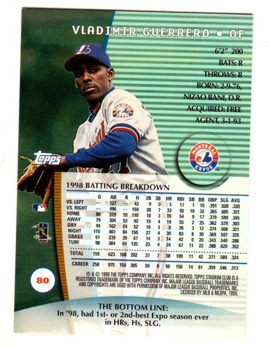 Vladimir Guerrero ⚾ Collection MLB AU CHOIX 1996 - 1999 EXPOSITIONS DE MONTRÉAL ⚾ SÉNATEUR - Photo 173 sur 203