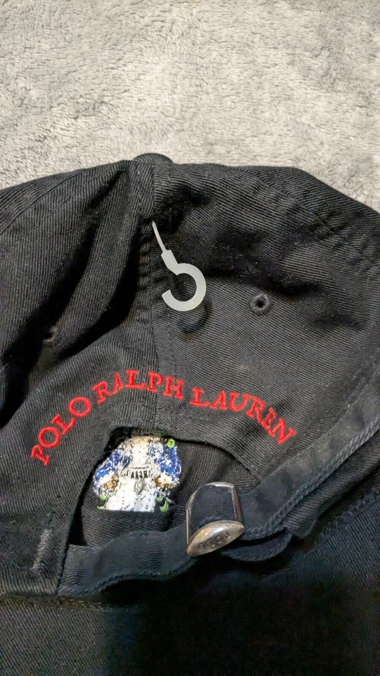 NUEVO CON ETIQUETAS Polo Ralph Lauren Vintage "Polo RLX Ski Bear" Sombrero/Gorra Ajustable en Negro Foto 3 de 4